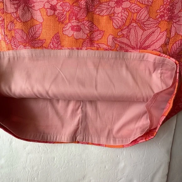 Brooks Brothers Women's Pink Orange Floral Print Zip Summer Shift Dress Sz 4 EUC - Picture 6 of 8